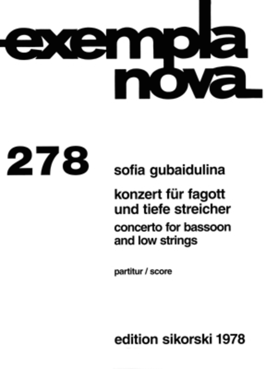 Concerto for Bassoon and Low Strings Bassoon Solo scores gallery preview page 1