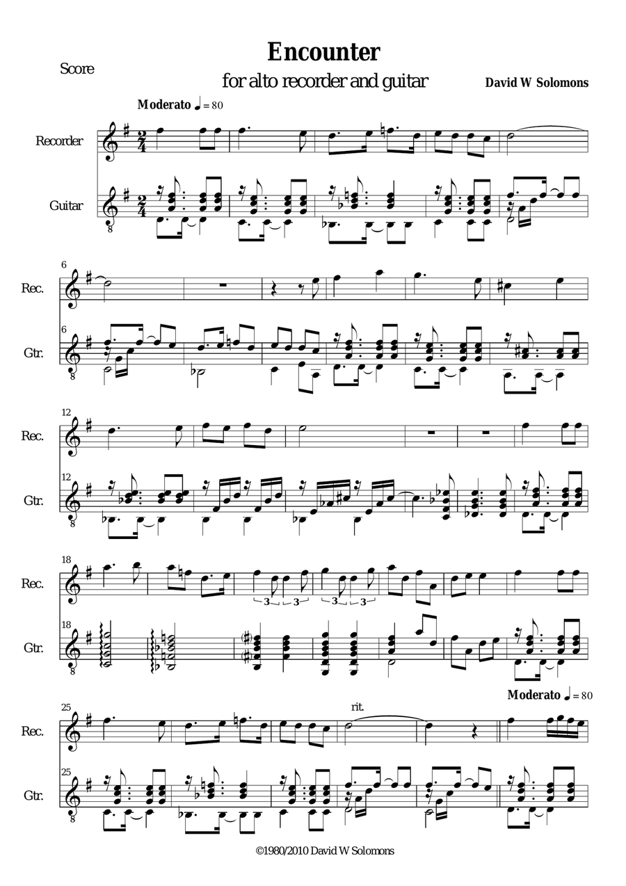 Encounter for recorder and guitar