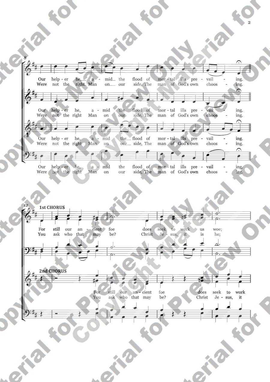 A Mighty Fortress is Our God - For Double Choir Divisi scores gallery preview page 3