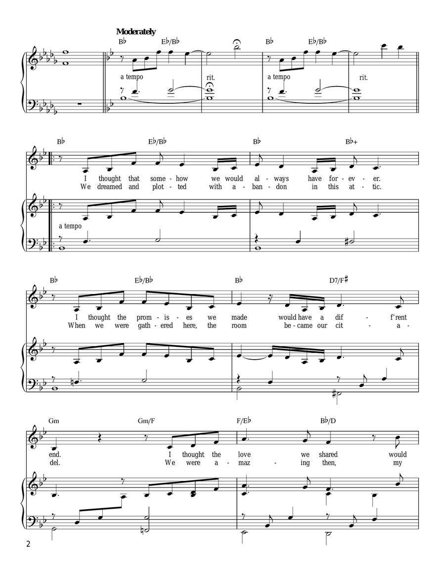 The Fire Within Me Piano, Vocal, Guitar scores gallery preview page 2