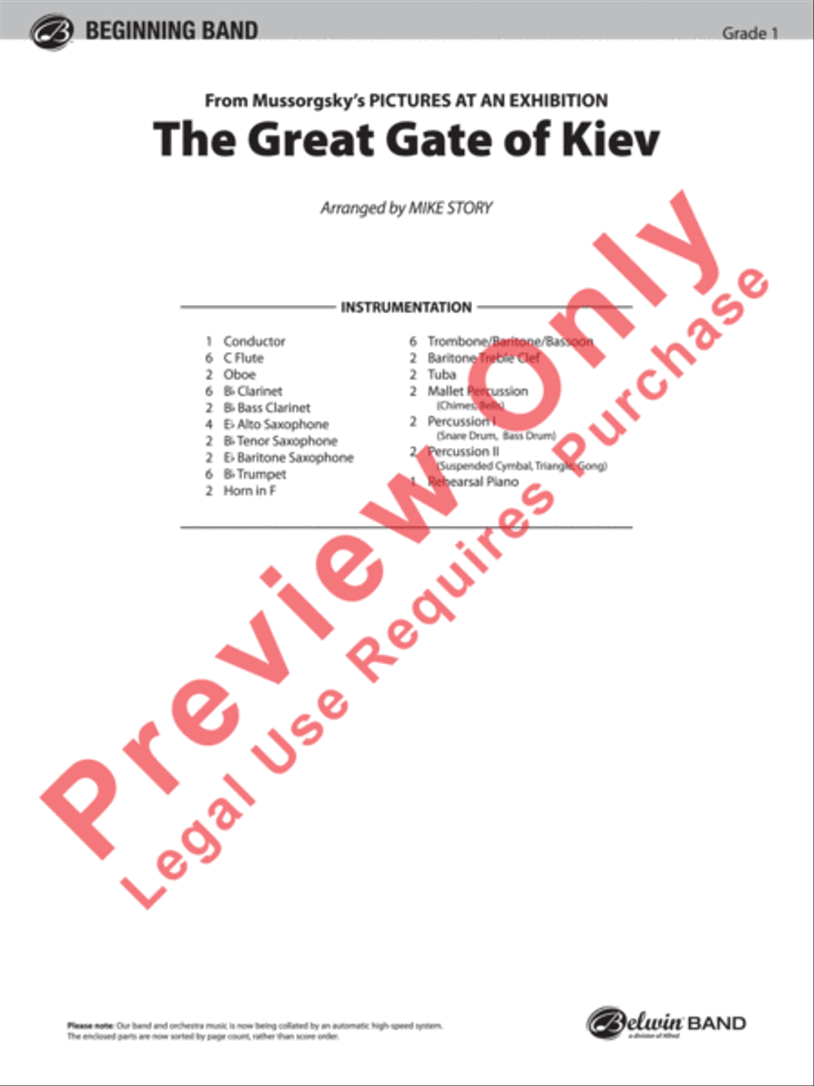 The Great Gate of Kiev The Great Gate of Kiev Concert Band scores gallery preview page 2