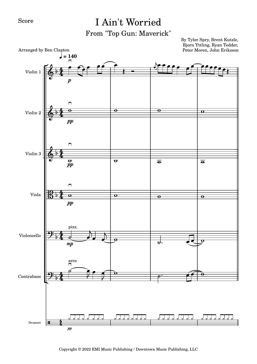 I Ain't Worried String Orchestra scores gallery preview page 1