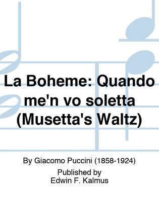 Book cover for BOHEME, LA: Quando me'n vo soletta (Musetta's Waltz)