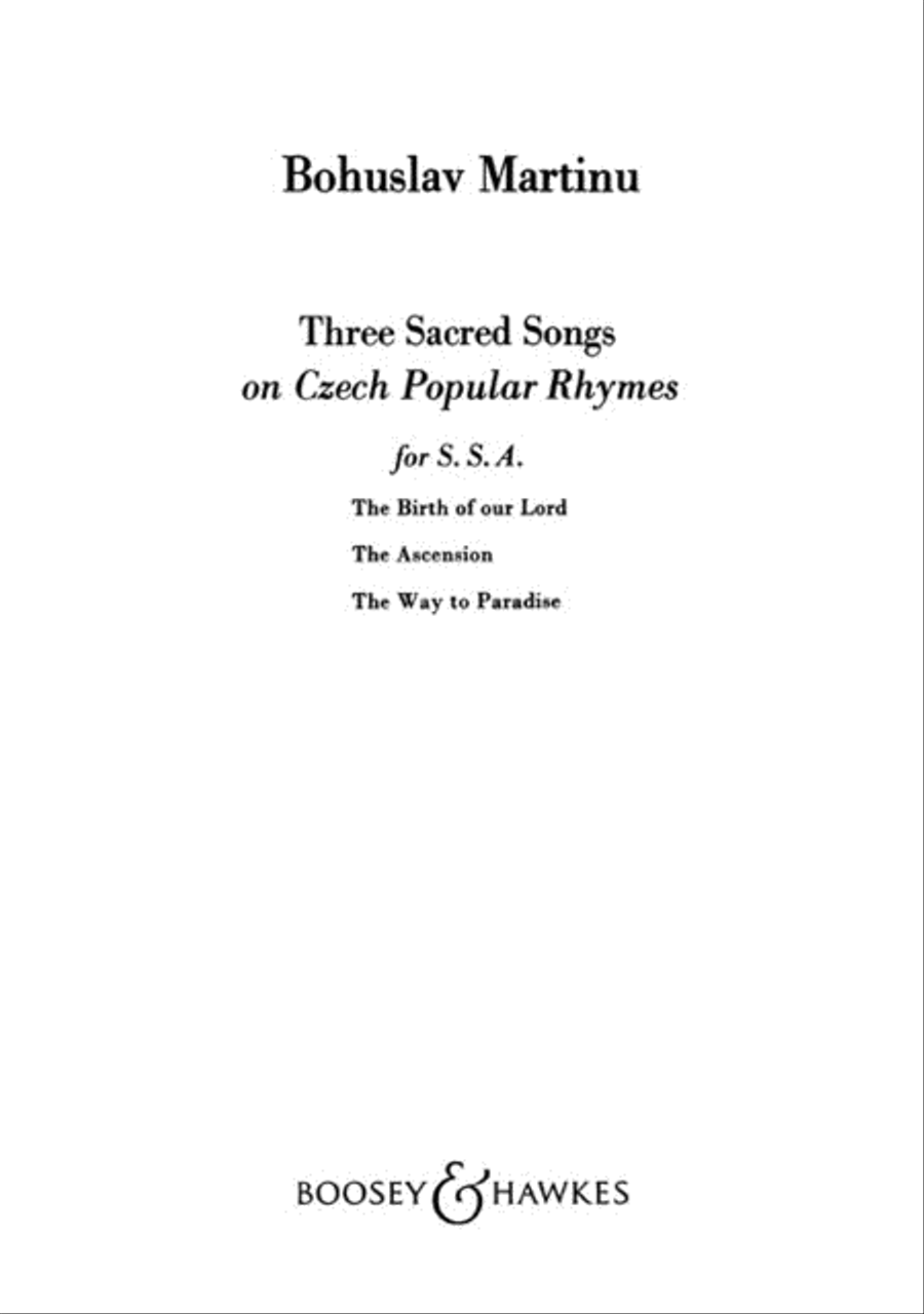 Three Sacred Songs Three Sacred Songs SSA scores gallery preview page 1