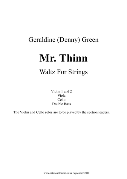 Mr. Thinn, Waltz for Strings (Standard Arrangement)