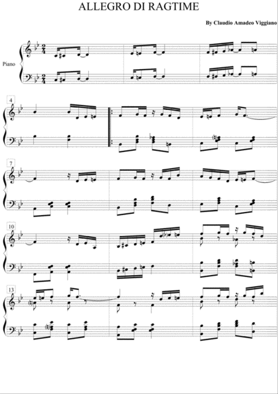 ALLEGRO DI RAGTIME Piano Solo scores gallery preview page 2