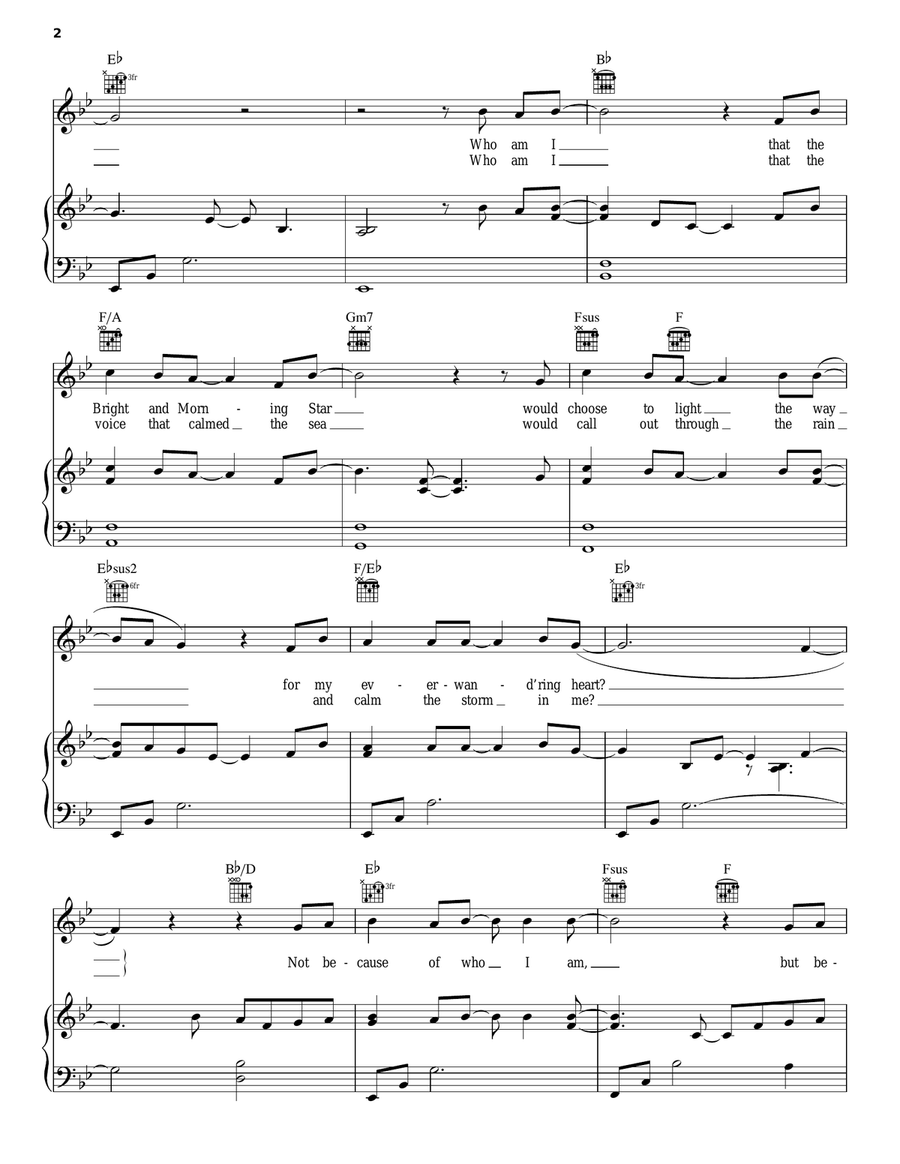 Who Am I Piano, Vocal, Guitar scores gallery preview page 2