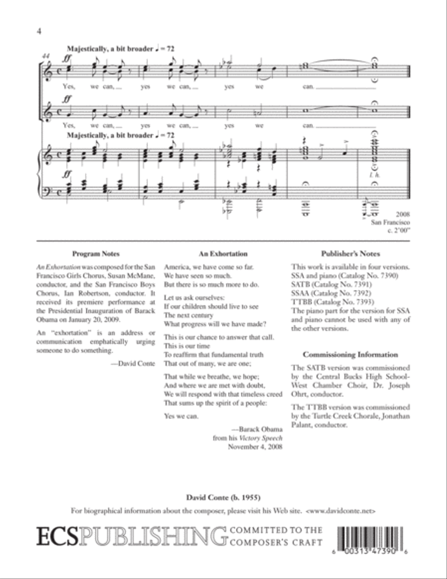 An Exhortation An Exhortation SSA scores gallery preview page 5