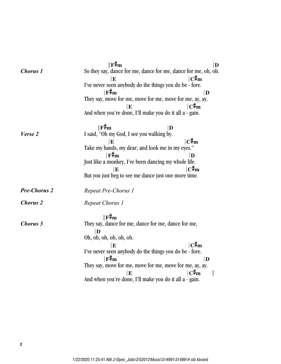 Dance Monkey Dance Monkey Acoustic Guitar scores gallery preview page 2