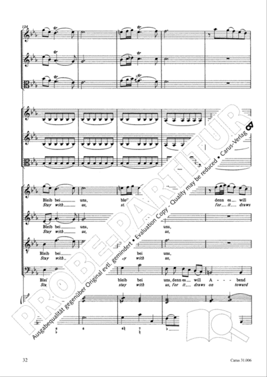 Stay with us, for it draws on toward evening (Bleib bei uns, denn es will Abend werden) 4-Part scores gallery preview page 33