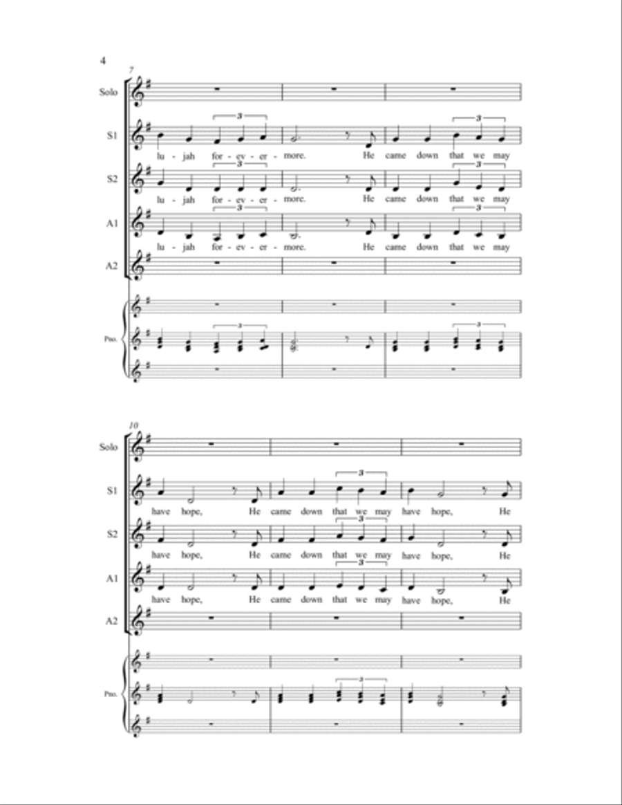 He Came Down He Came Down SSAA scores gallery preview page 6
