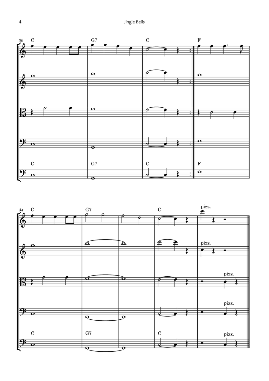 Jingle Bells String Orchestra scores gallery preview page 4