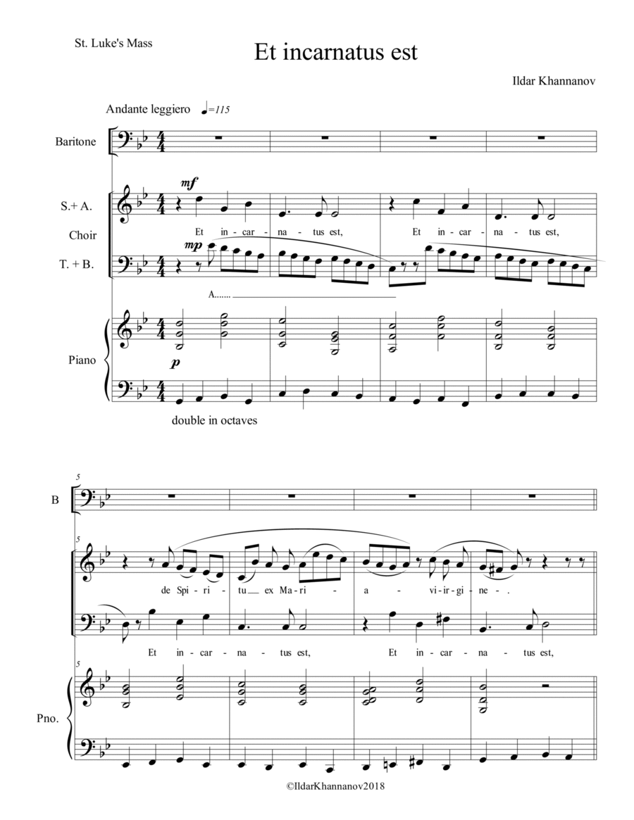 Et incarnatus est - Crucifixus - Et resurrexit 4-Part scores gallery preview page 1