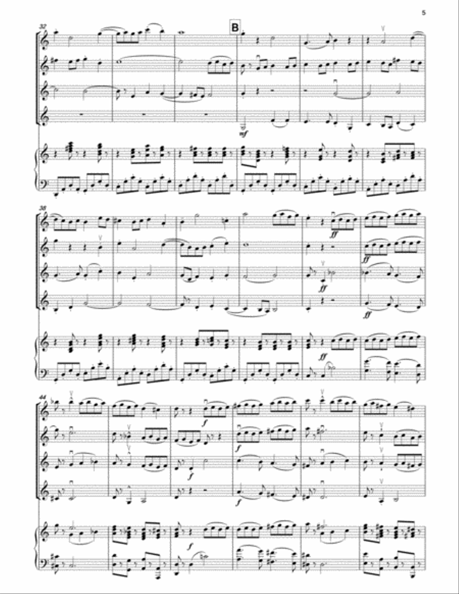 ROSSINI Cum Sancto Spirito (Messe Solenelle) for 4 violins & piano Violin Solo scores gallery preview page 4