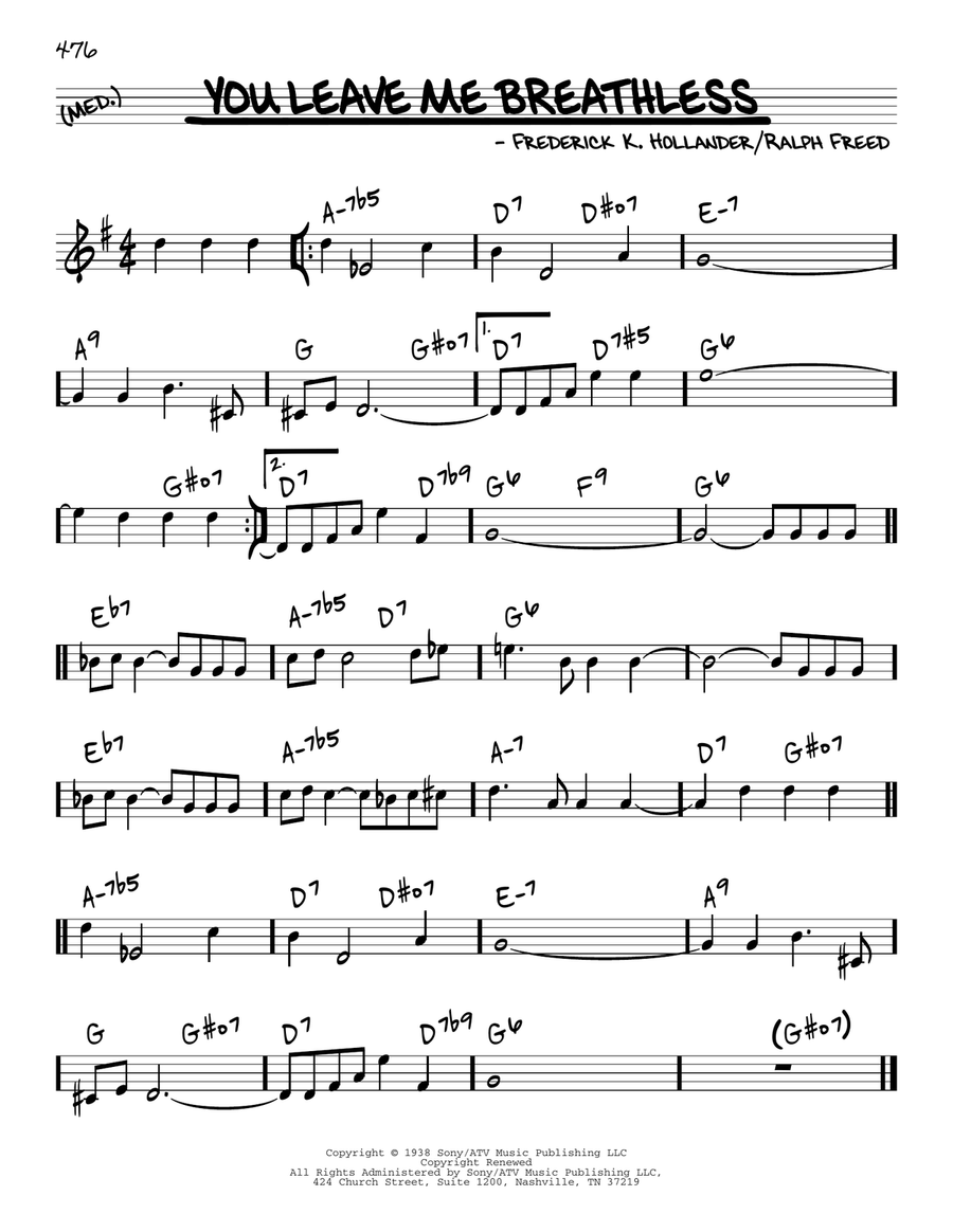 You Leave Me Breathless Piano scores gallery preview page 1