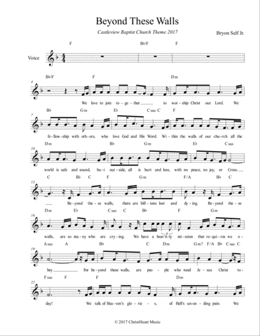 Beyond These Walls Voice Solo scores gallery preview page 1