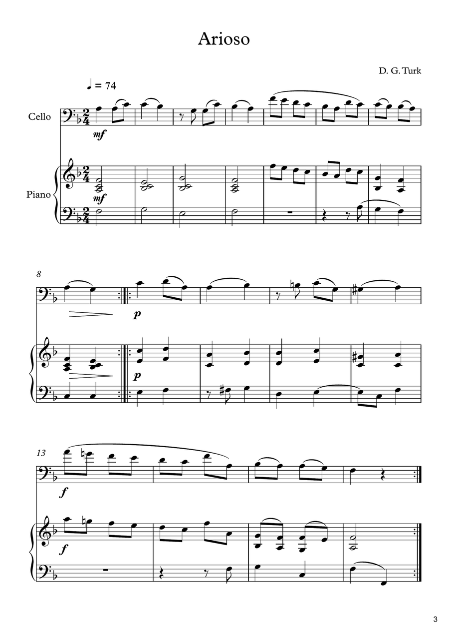Famous classical shop cello pieces