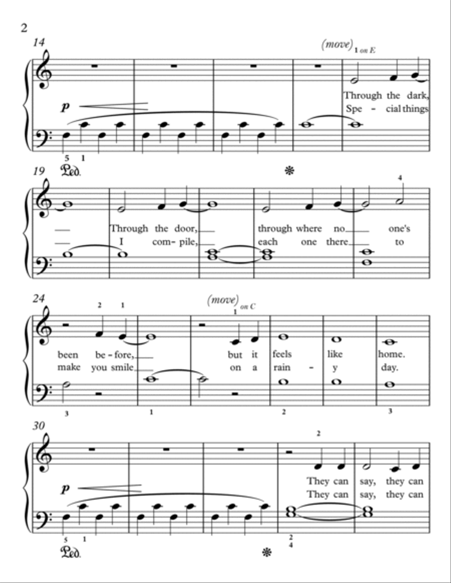 A Million Dreams Easy Piano scores gallery preview page 2