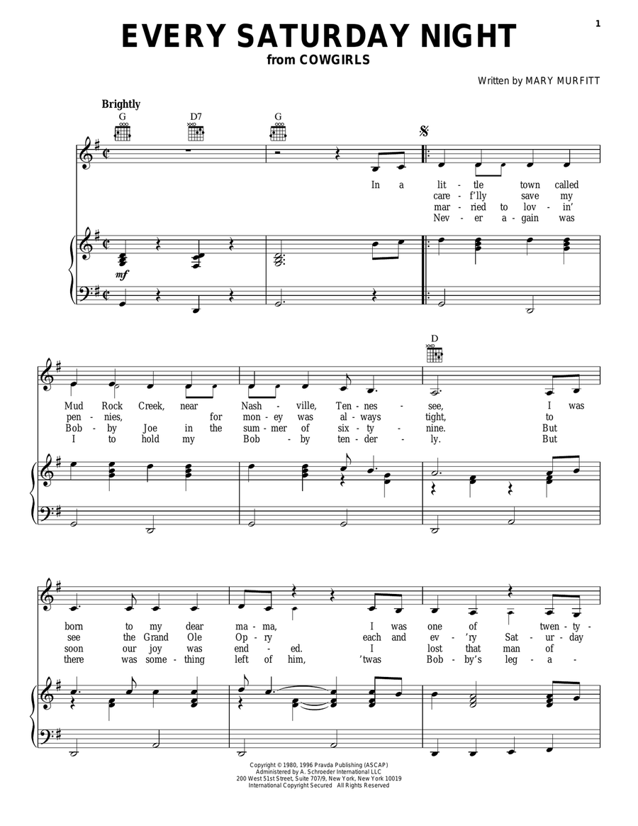 Every Saturday Night Every Saturday Night Guitar scores gallery preview page 1