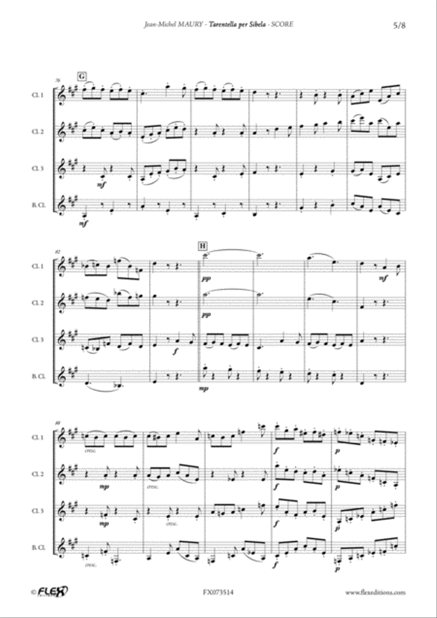 Tarentella Per Sibela B-Flat Clarinet scores gallery preview page 6