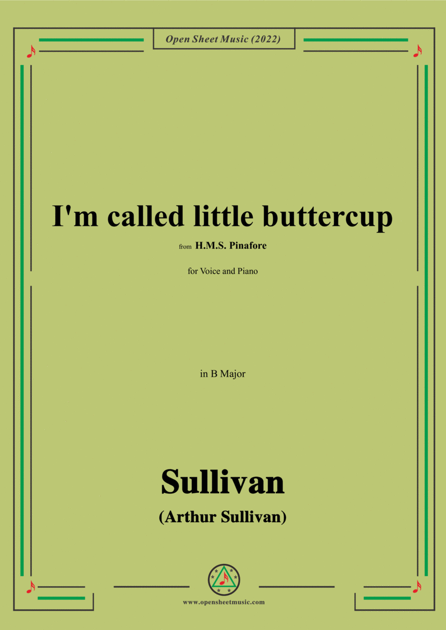 Sullivan-I'm called little buttercup,from H.M.S. Pinafore,in B Major Voice scores gallery preview page 1