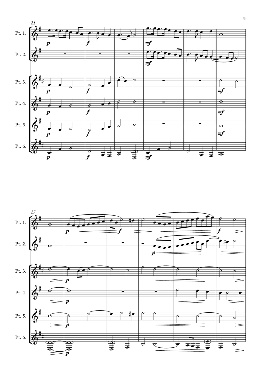 Monteverdi - The Seventh Book of Madrigals (1619) - 05. O come sei gentile a6 Brass Ensemble scores gallery preview page 5