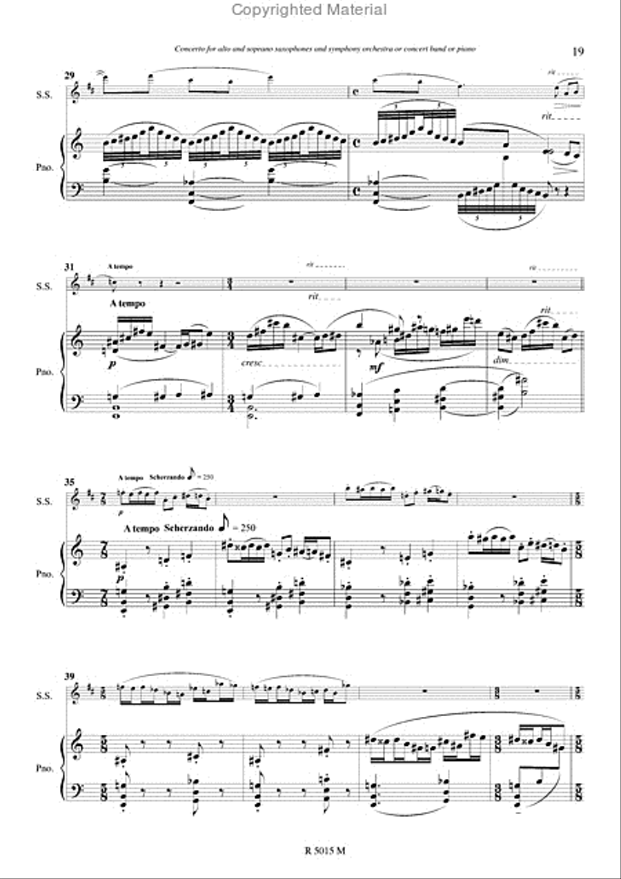 Concerto pour saxophone Piano Accompaniment scores gallery preview page 12
