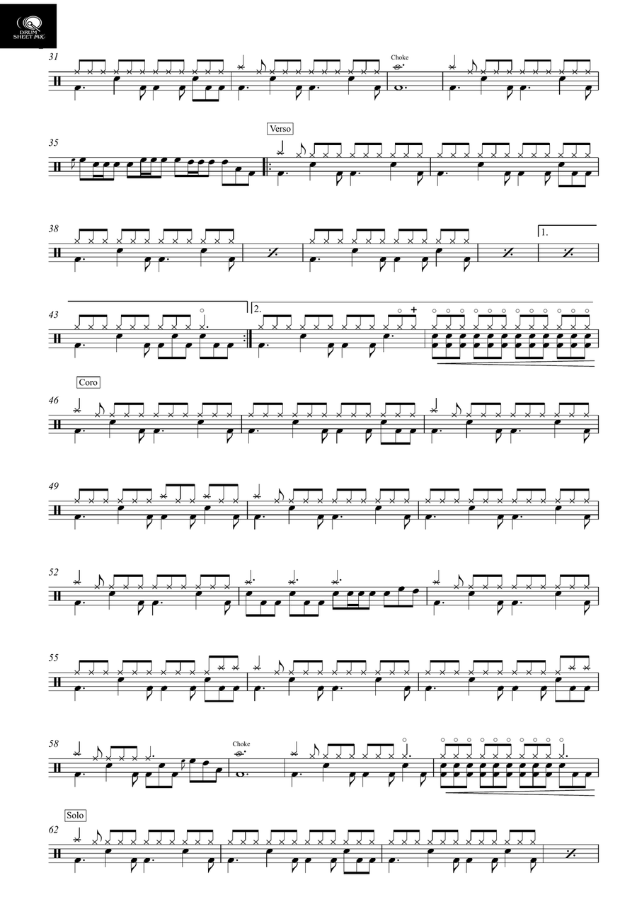 Tu Falta De Querer Drum Set scores gallery preview page 2
