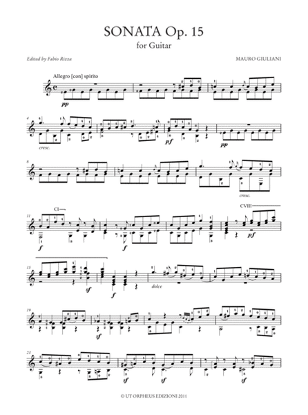Sonata Op. 15 for Guitar