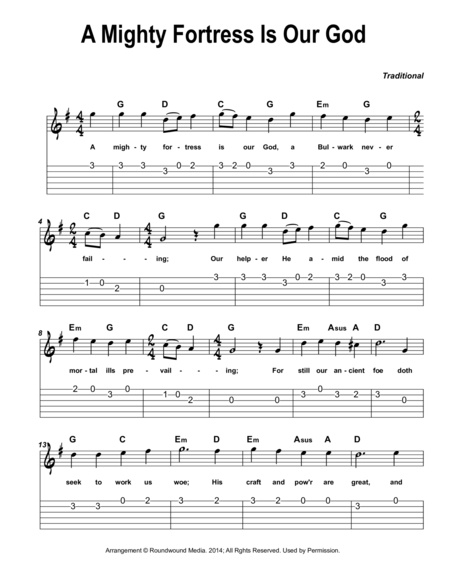 24 Classic Hymns For Beginner Guitar  (w/TAB)