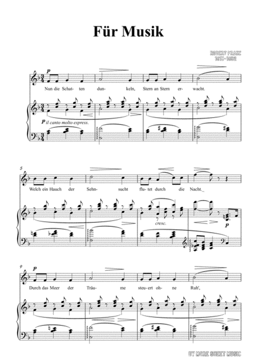 Franz-Für Musik in F Major,for voice and piano image number null