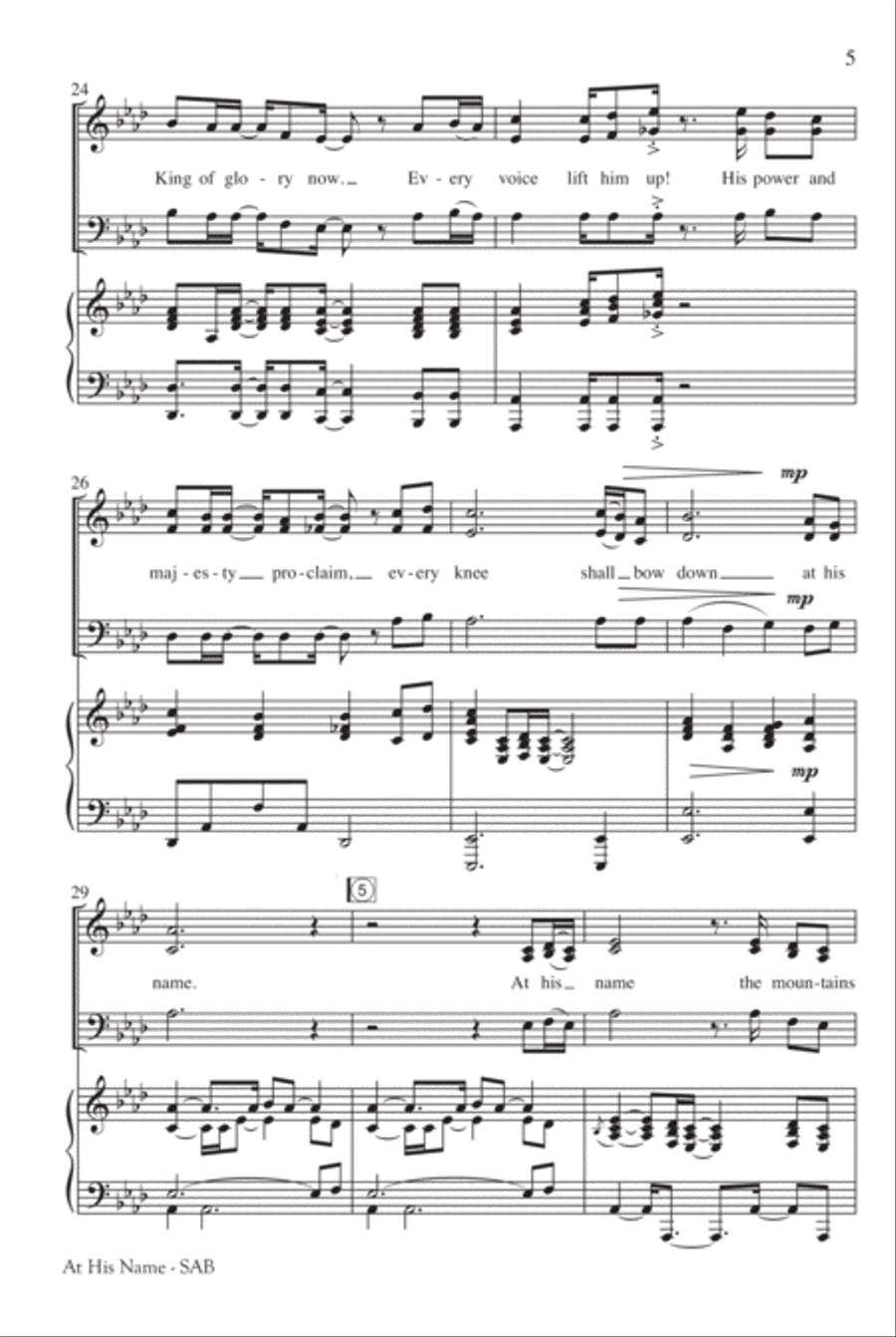 At His Name 3-Part scores gallery preview page 6