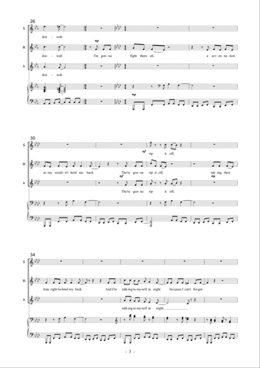 Seven Nation Army / Sweet Dreams Mash Up SSA scores gallery preview page 3