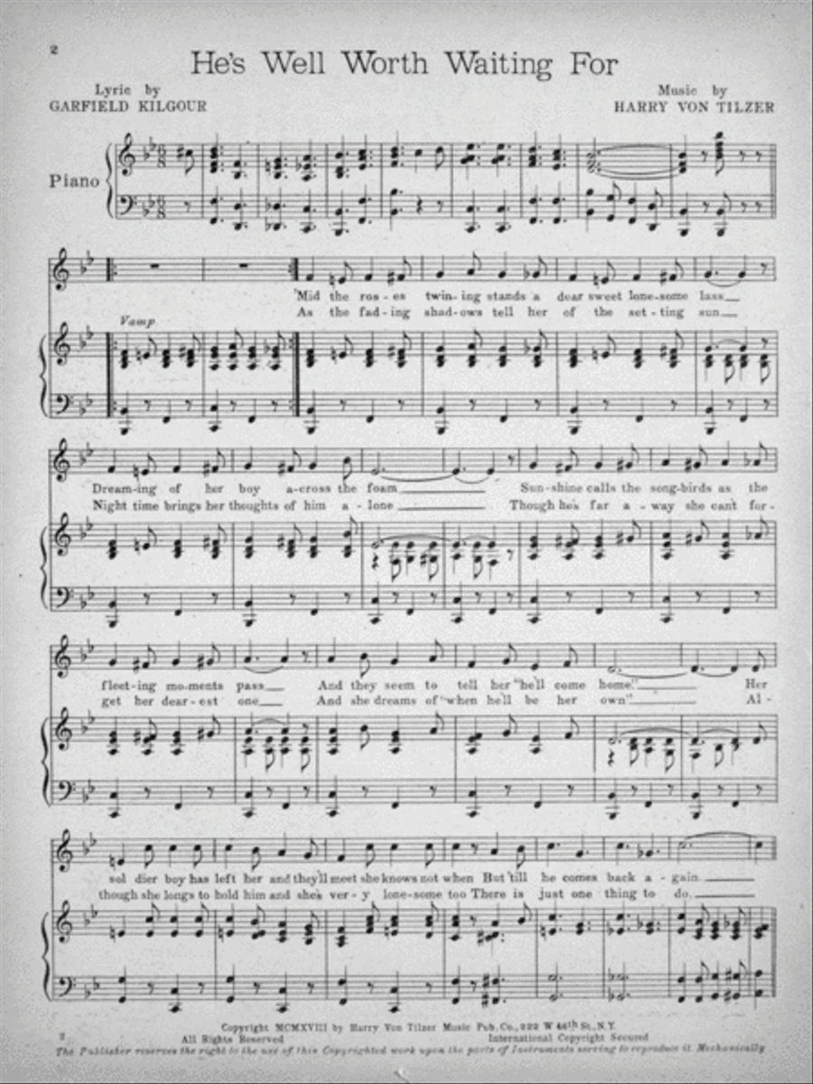 He's Well Worth Waiting For Voice scores gallery preview page 2