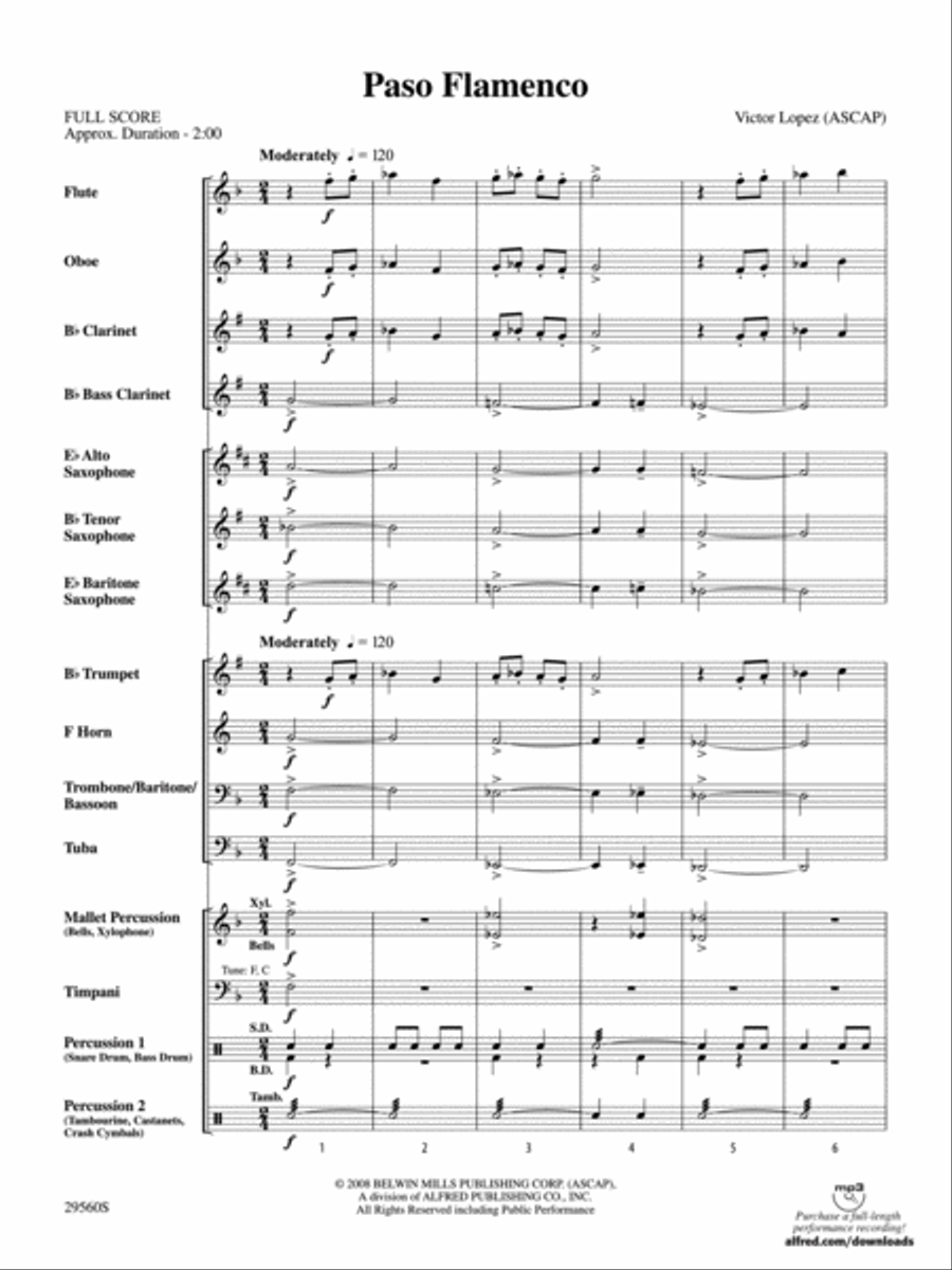 Paso Flamenco (Score only) Concert Band scores gallery preview page 2
