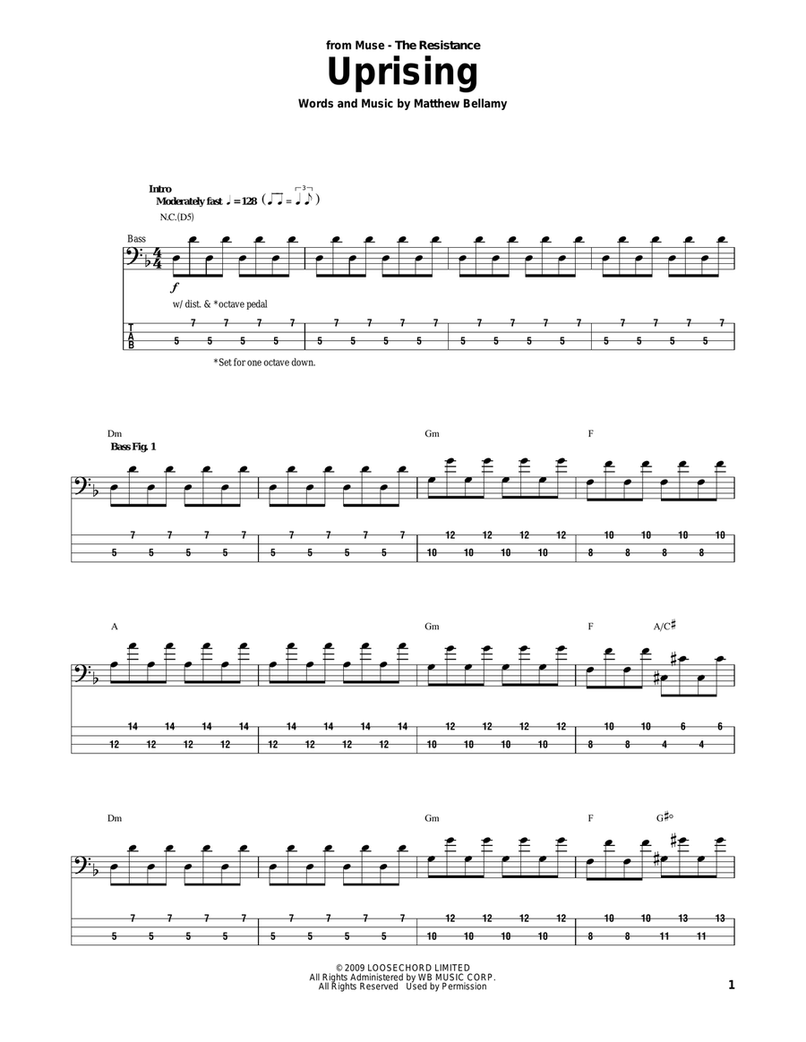 Uprising Uprising Acoustic Guitar scores gallery preview page 1