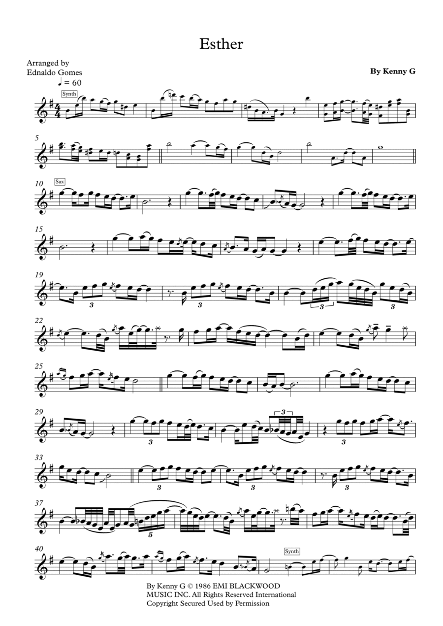 Esther Soprano Saxophone scores gallery preview page 1
