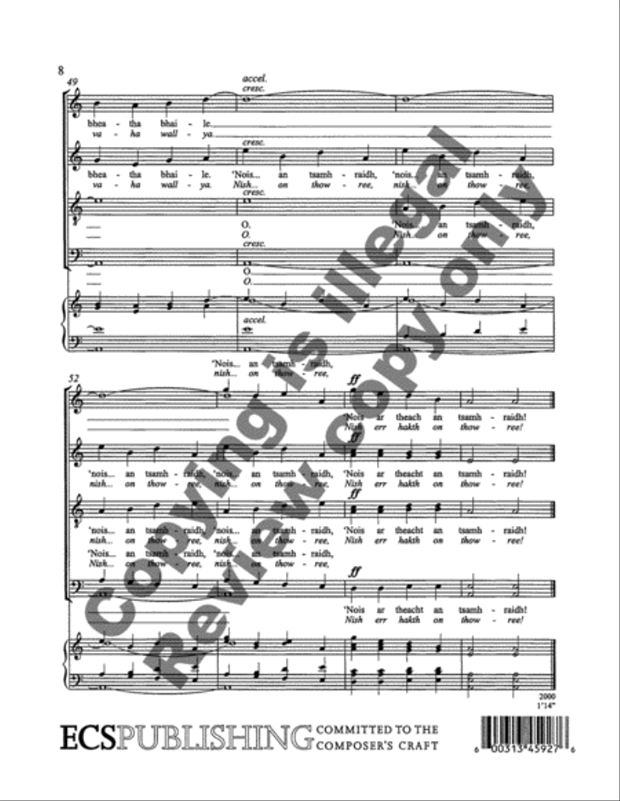 Oro, 's e do Bheatha 'Bhaile 4-Part scores gallery preview page 5