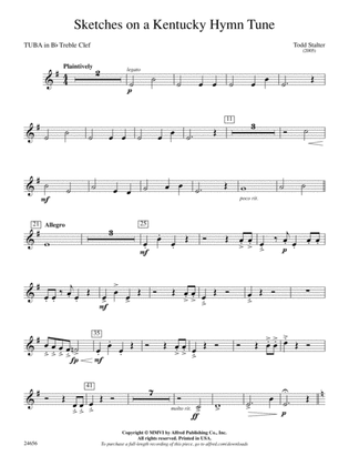 Sketches on a Kentucky Hymn Tune: (wp) B-flat Tuba T.C.