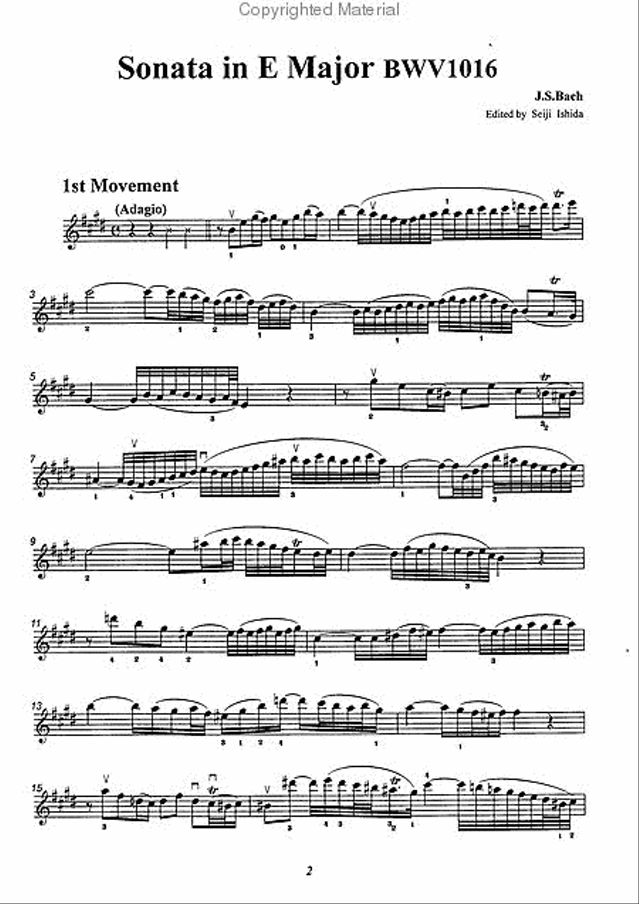 Sonata in E Major, BWV1016 Violin scores gallery preview page 2