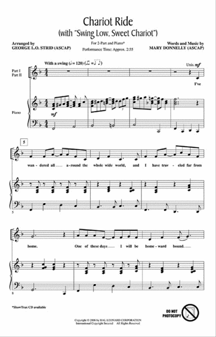 Chariot Ride (with Swing Low, Sweet Chariot) 2-Part scores gallery preview page 2