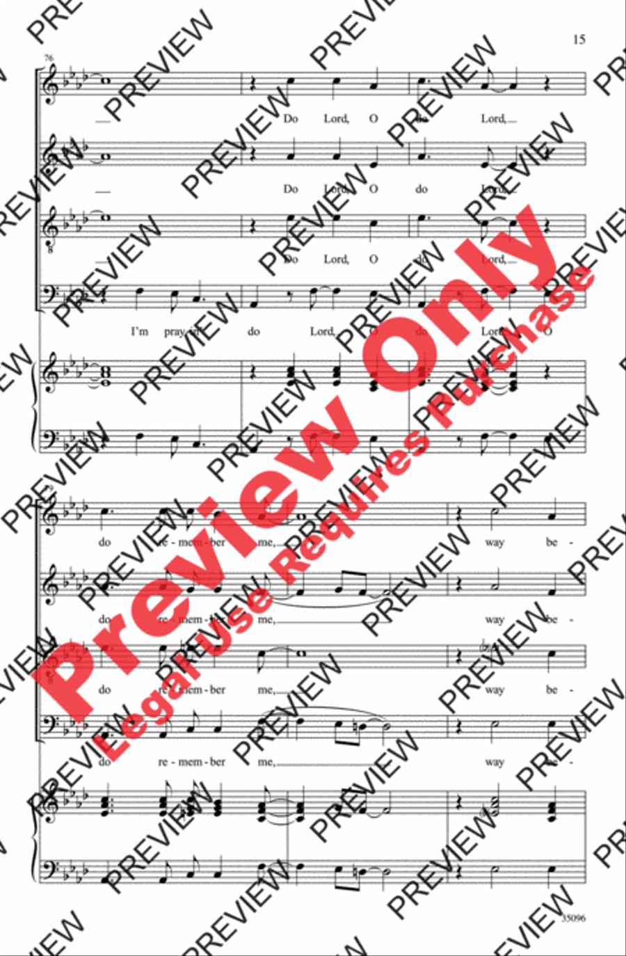 Do Lord, Remember Me 4-Part scores gallery preview page 15