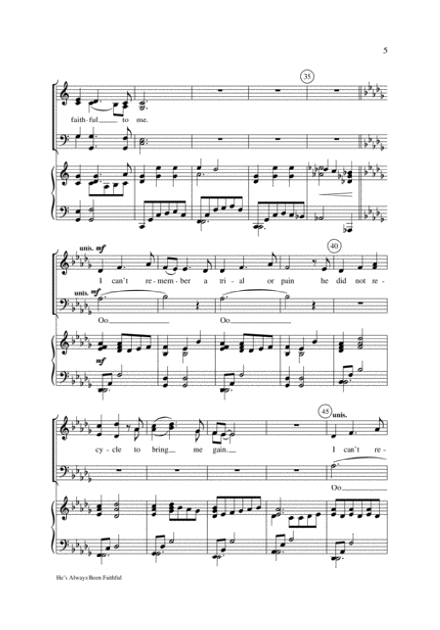 He's Always Been Faithful He's Always Been Faithful 4-Part scores gallery preview page 4