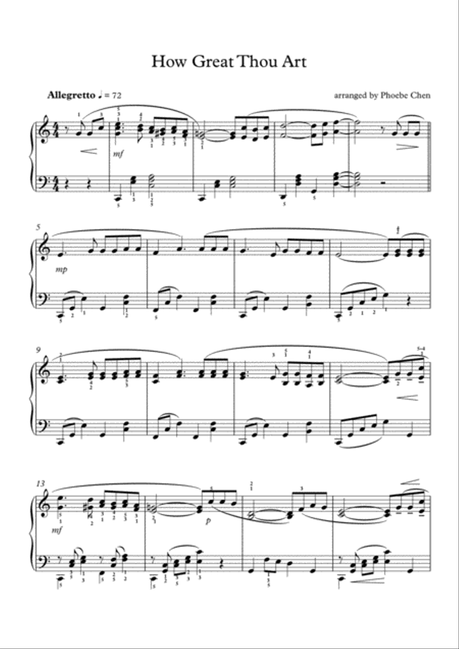 How Great Thou Art Piano Solo scores gallery preview page 1