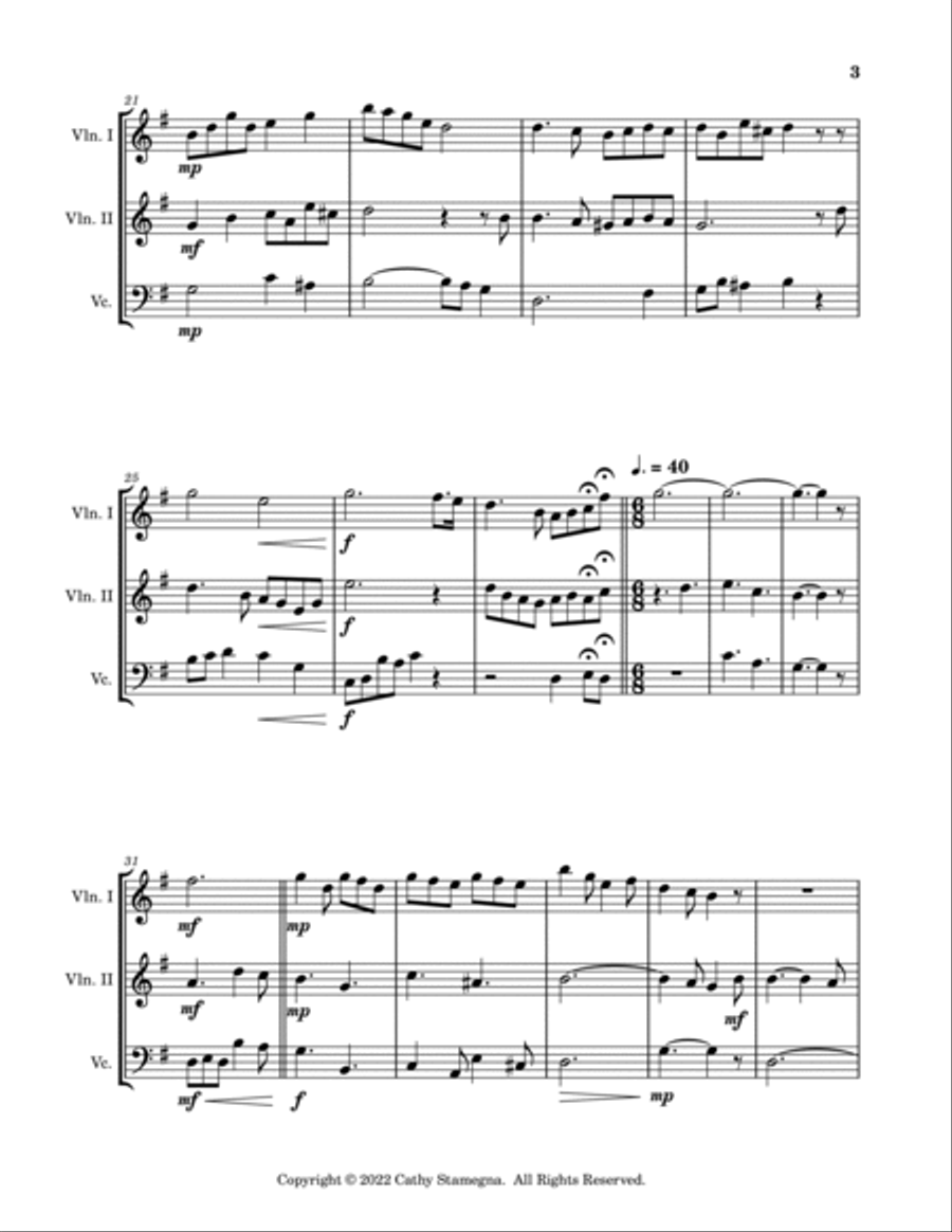 I’ll Take You Home Again, Kathleen (String Trio: Two Violins, Violoncello) String Trio scores gallery preview page 4