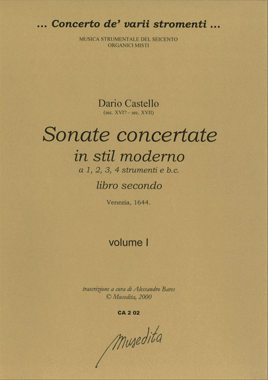 Sonate concertate in stil moderno (libro secondo)(Venezia, 1644) Basso Continuo scores gallery preview page 1