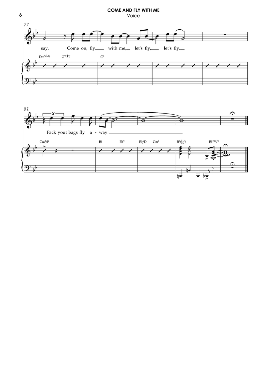Come Fly With Me - Score Only Jazz Ensemble scores gallery preview page 6