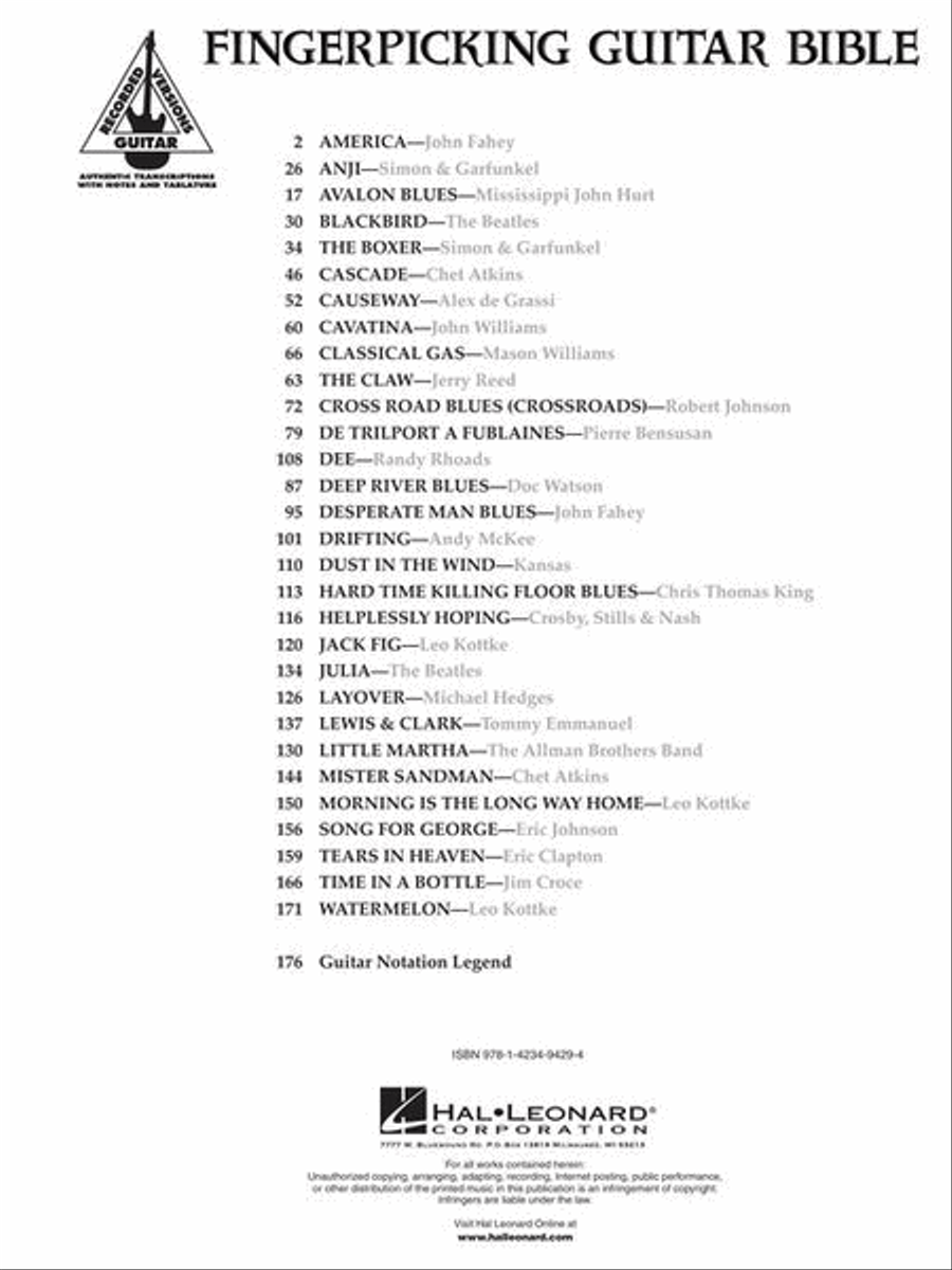 Fingerpicking Guitar Bible Electric Guitar scores gallery preview page 4