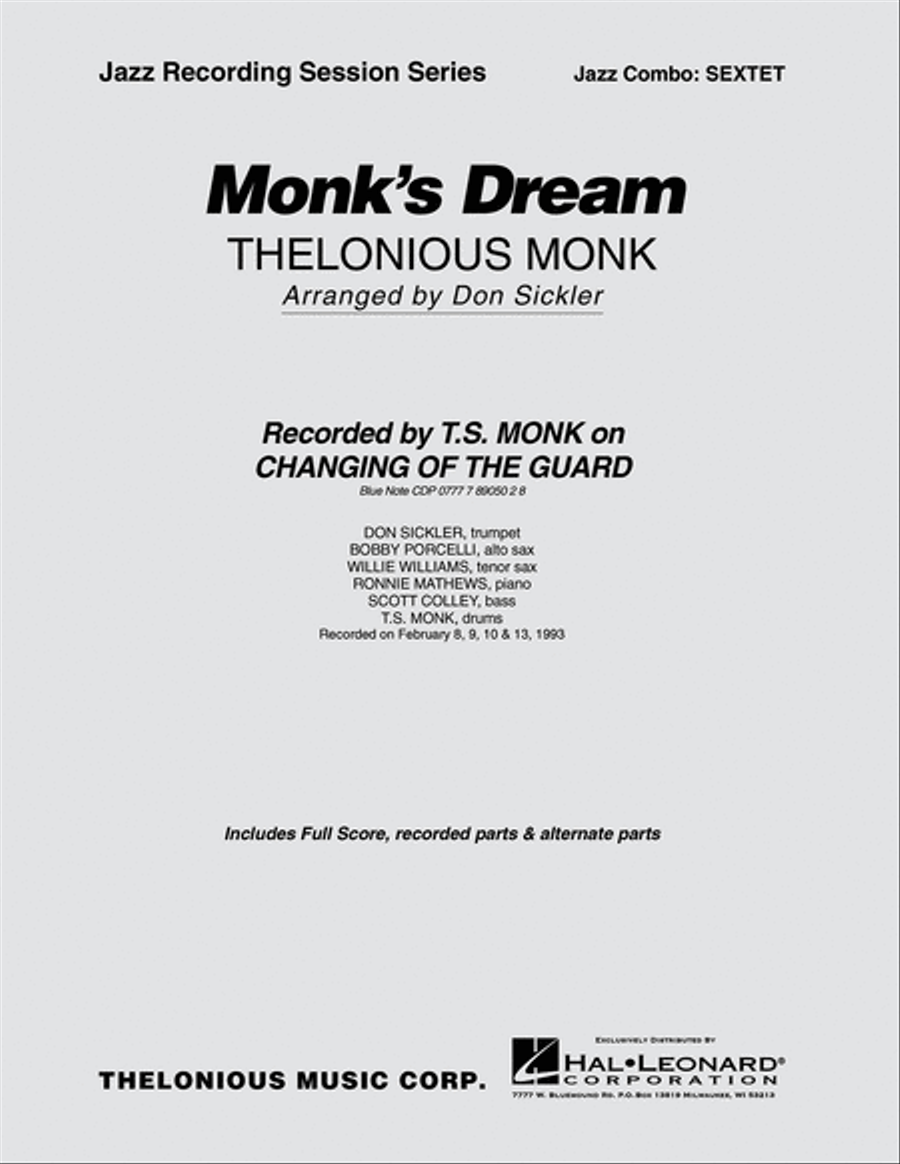 Monk's Dream Jazz Ensemble scores gallery preview page 1