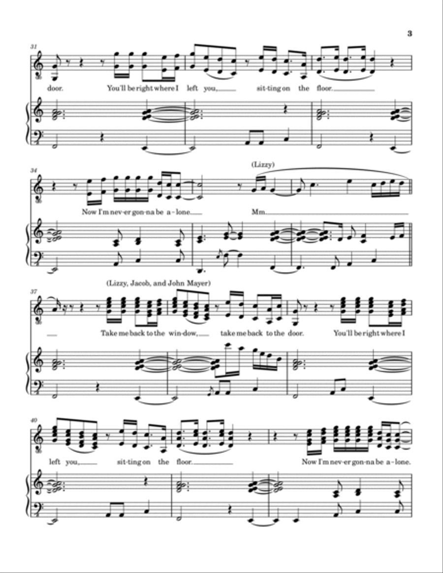 Never Gonna Be Alone Piano, Vocal, Guitar scores gallery preview page 4